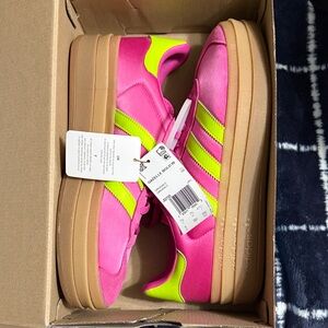 Adidas Women's Neon Pink and Lime Sneakers